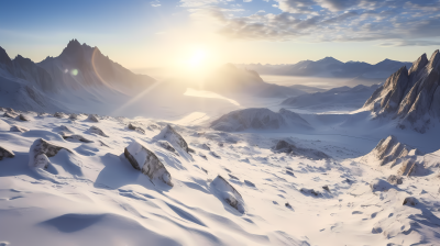 长白山冬日雪景摄影图片