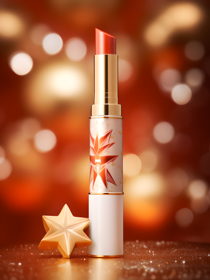 圣诞主题唇膏新产品摄影图片