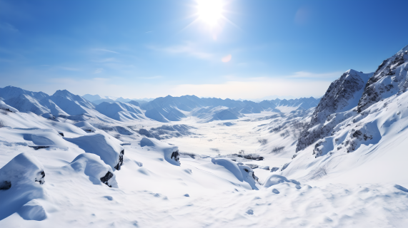 长白山冰封天地冬季雪景摄影图片