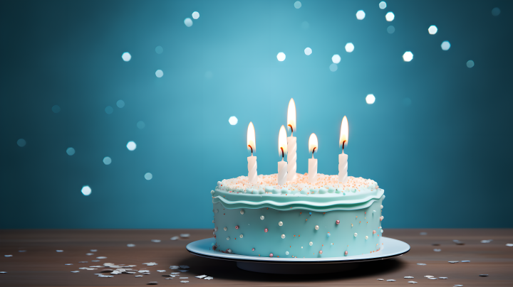 欢快庆祝生日蛋糕摄影版权图片下载