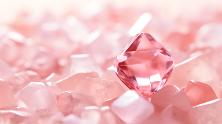亮晶晶的粉色钻石摄影图