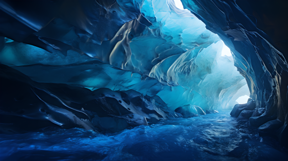 冰洞风景震撼摄影图