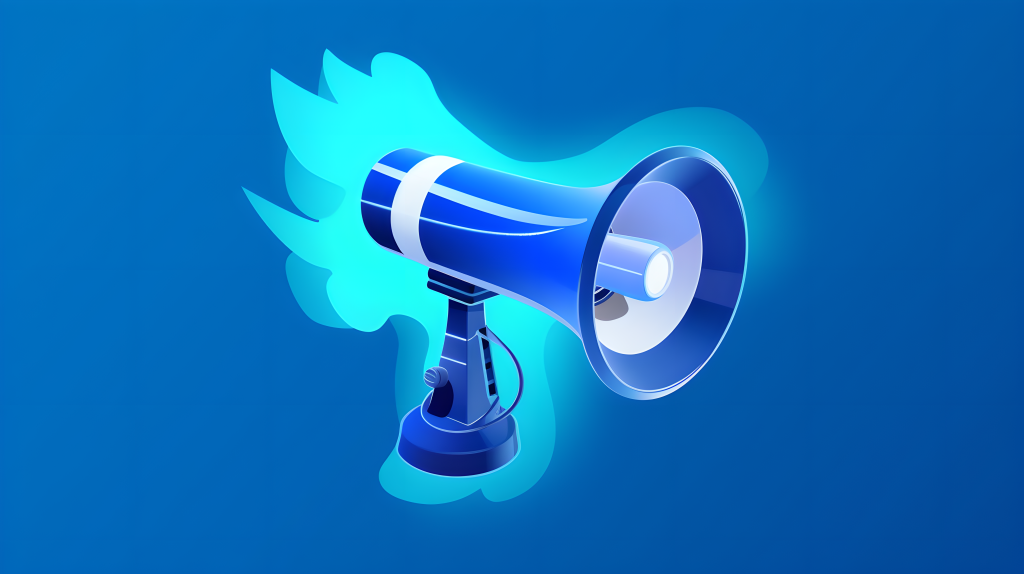 蓝色喇叭通知版权图片下载