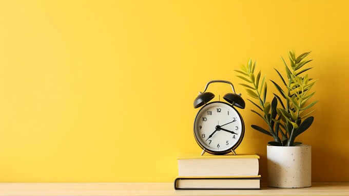 教育主题黑色闹钟摄影图