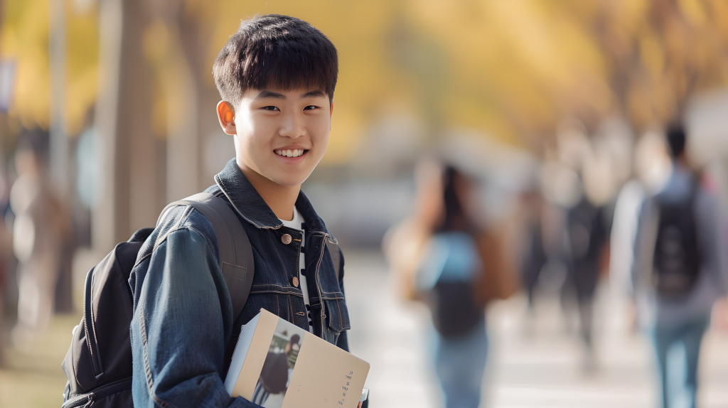 大学生背着书包的摄影版权图片下载