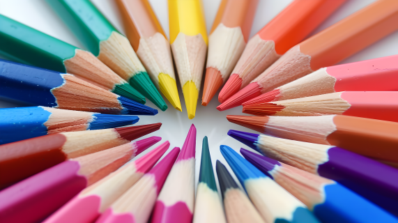 彩色铅笔缤纷色彩摄影图片