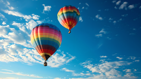 热气球色彩斑斓摄影图片