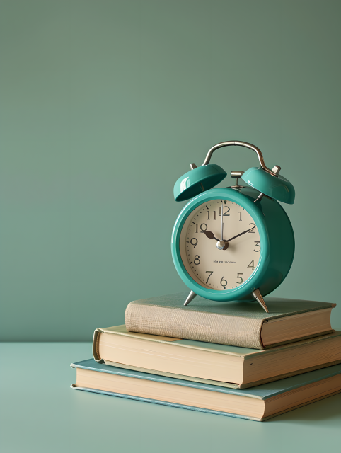 绿色闹钟清新壁纸摄影图片