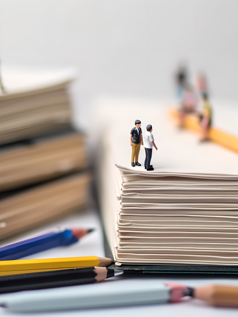 书籍上的立体人物摄影图片