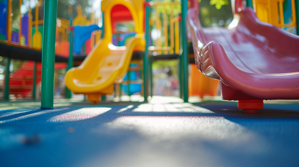 幼儿园游乐场明亮干净版权图片下载