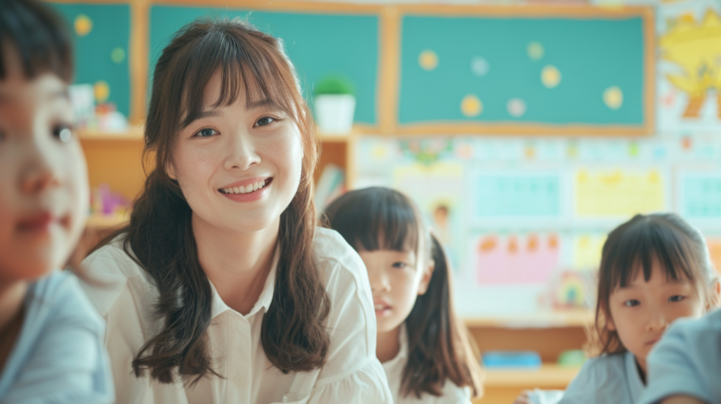 儿童学习可爱女老师版权图片下载