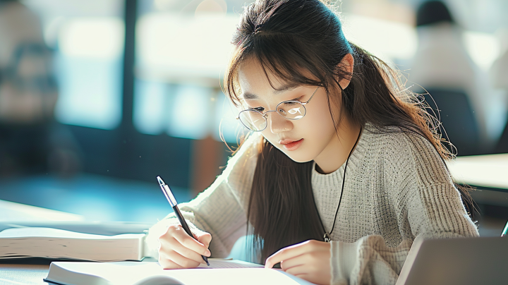 女大学生写作版权图片下载