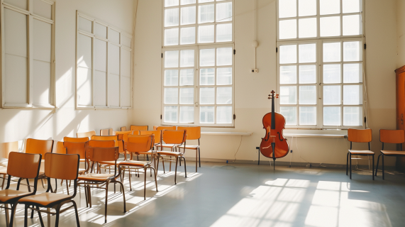 音乐教室棕色大提琴图片