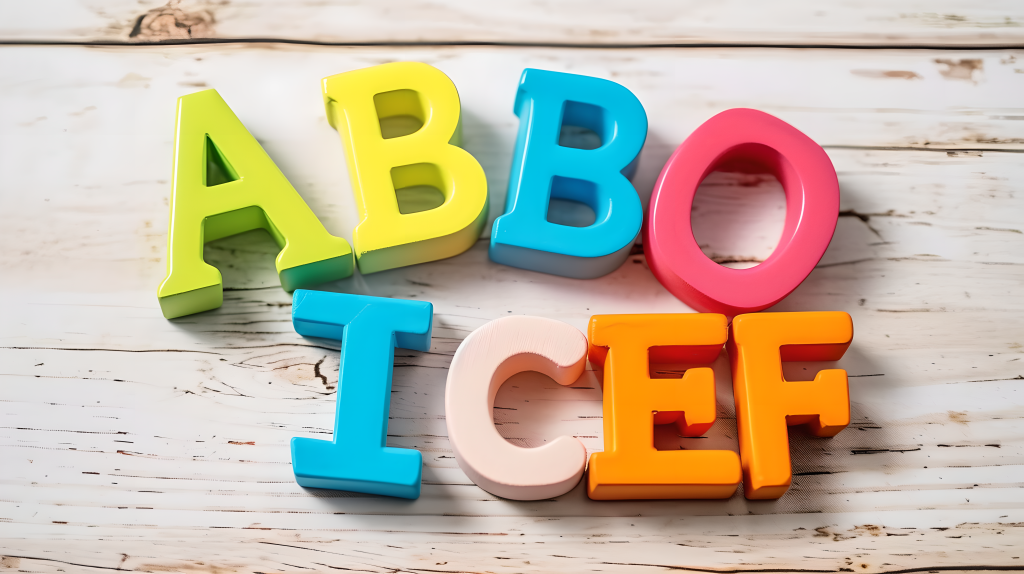 字母积木俯拍创意图片