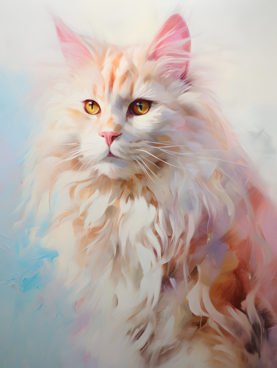 猫猫油画浅色系版权图片下载