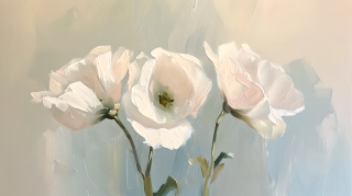 油画花卉浅色调花朵图片