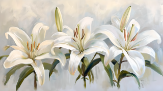 油画花卉清新简约图片