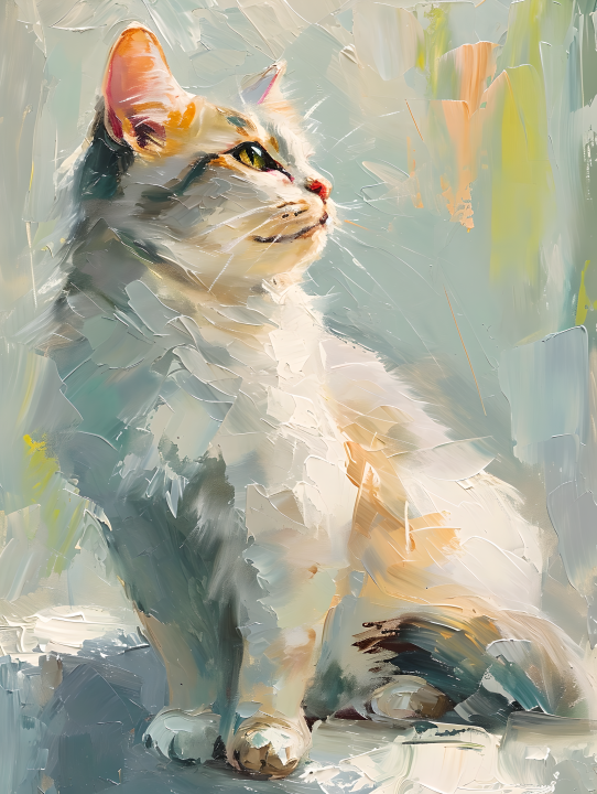 猫猫油画版权图片下载