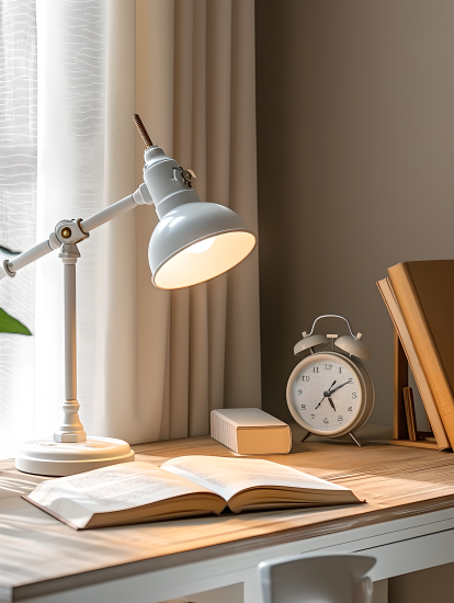 极简书桌棕色桌面图片