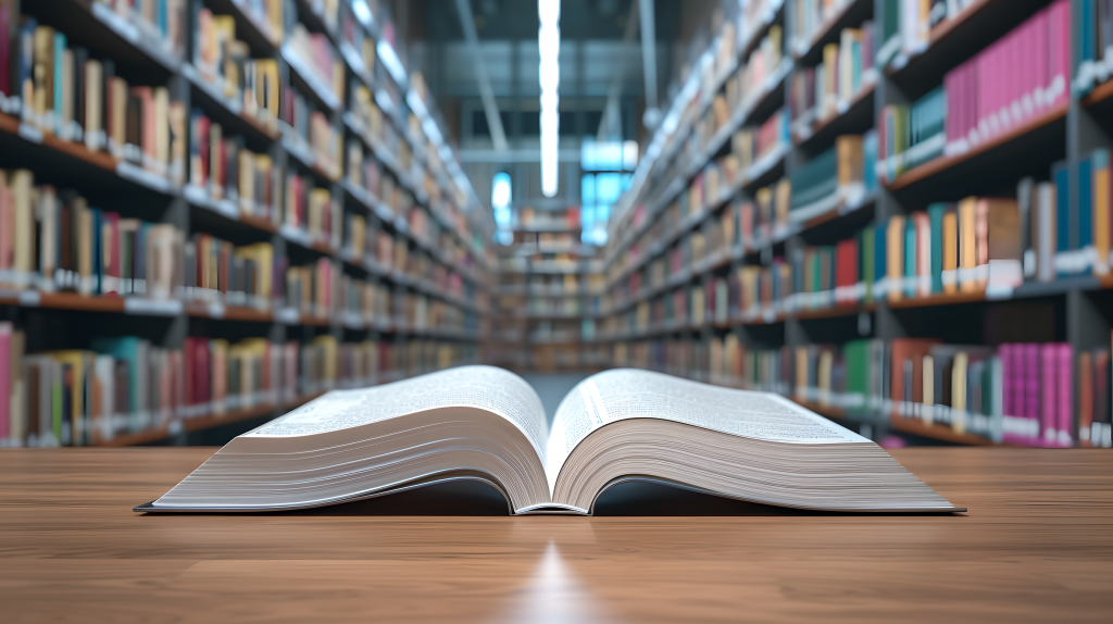 翻开的书本摆放在桌上版权图片下载