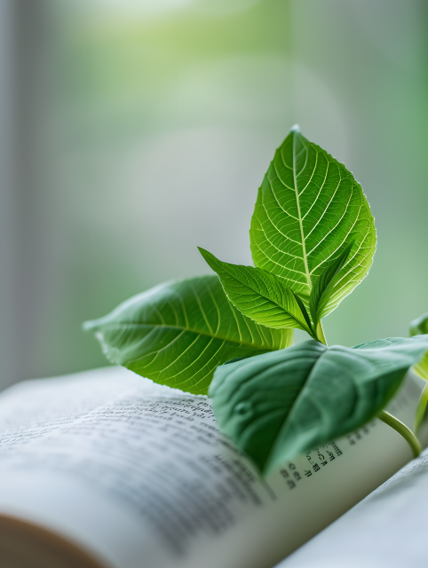 书本绿叶图片