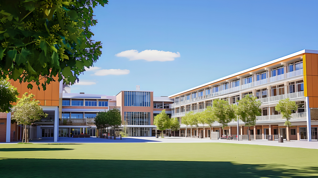 学校教学楼明亮清洁图片