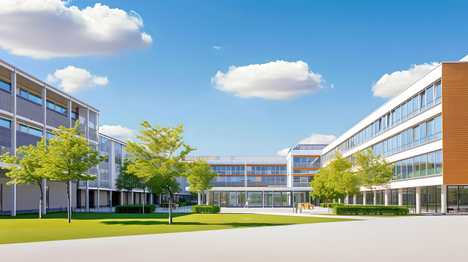 学校教学楼明亮整洁图片