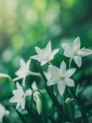 春天主题几朵白花图片
