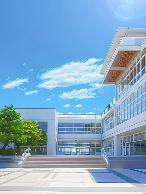 学校教学楼白色建筑图片