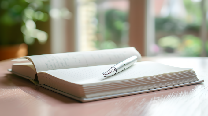 翻开的书本棕色书桌图片