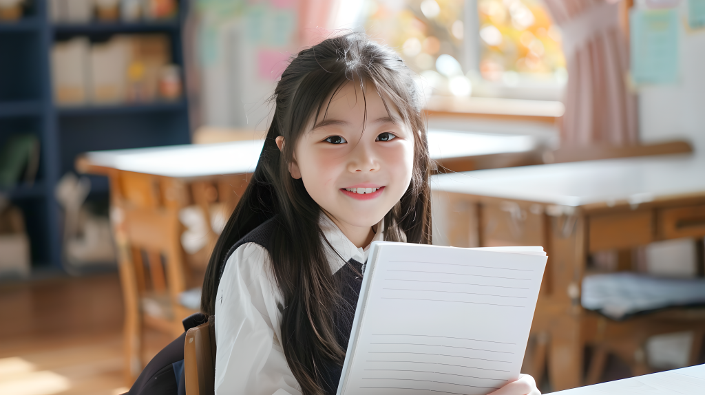 儿童学习棕色书桌版权图片下载