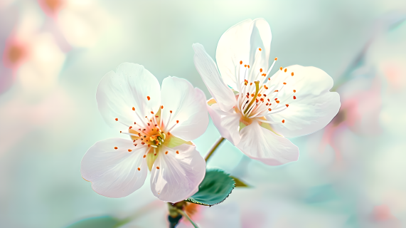 白色樱花自然景色图片