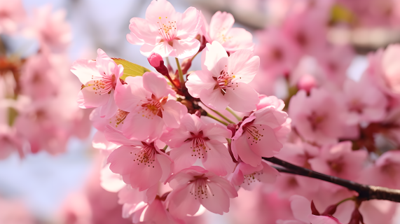 粉色樱花开满枝头图片