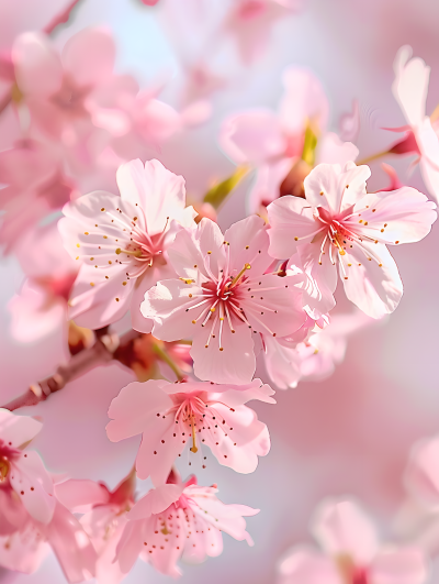 粉色樱花近拍图片