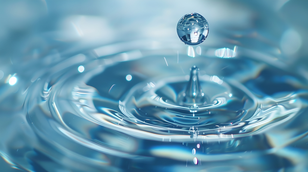 蓝色水滴唯美光晕版权图片下载