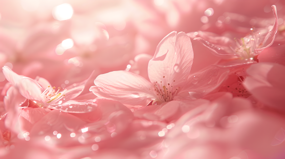 樱花花瓣光影图片