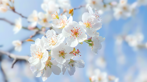 白色樱花满园春色图片