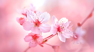 粉色樱花温暖的季节图片