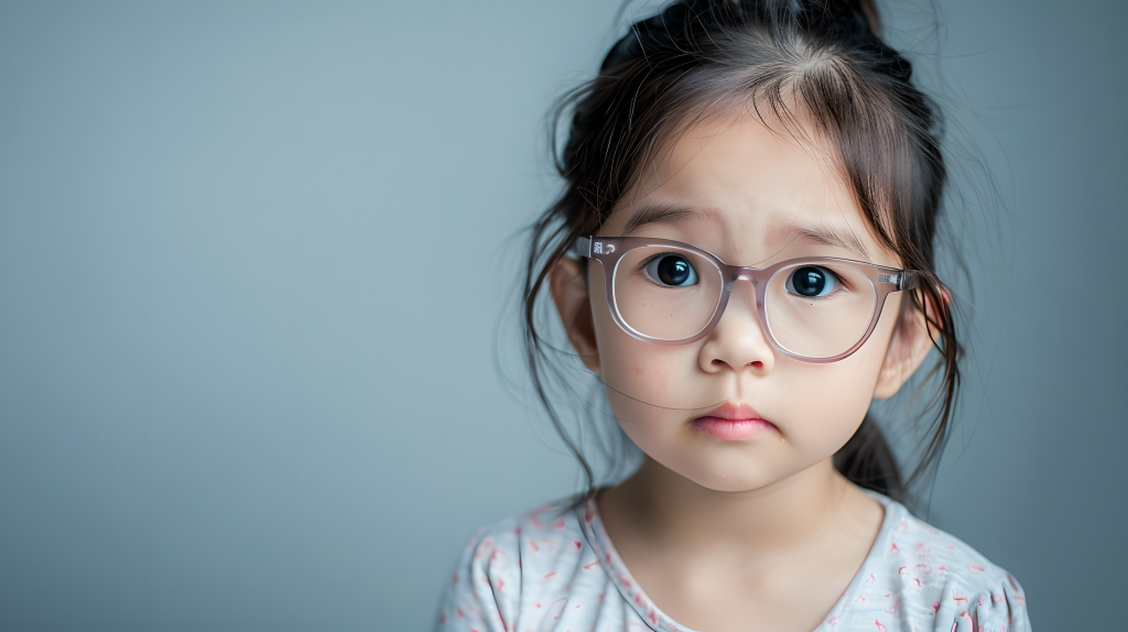 近视学生不开心图片