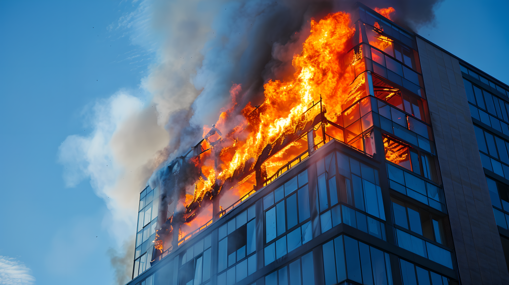 火灾高楼起火版权图片下载