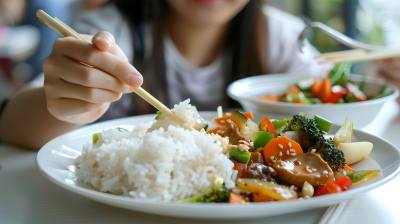 学生用餐美味盖饭图片