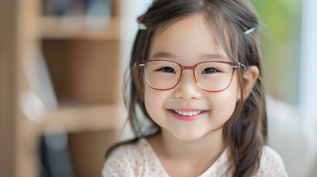 近视学生灿烂笑容图片