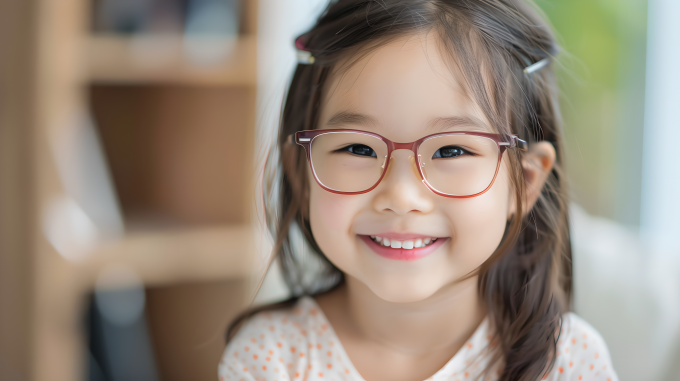 近视学生灿烂笑容图片