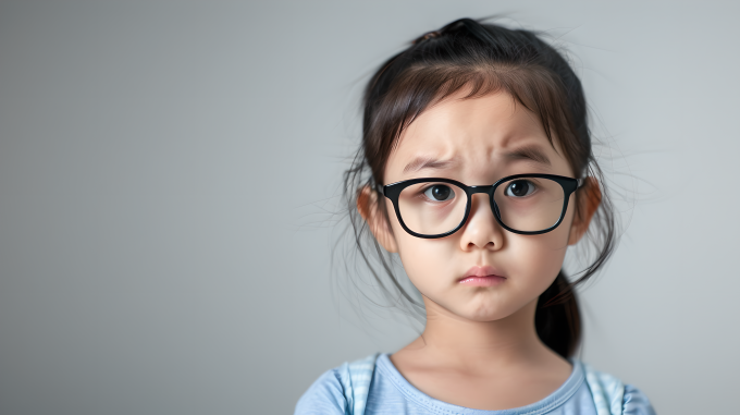 近视学生委屈哭泣图片