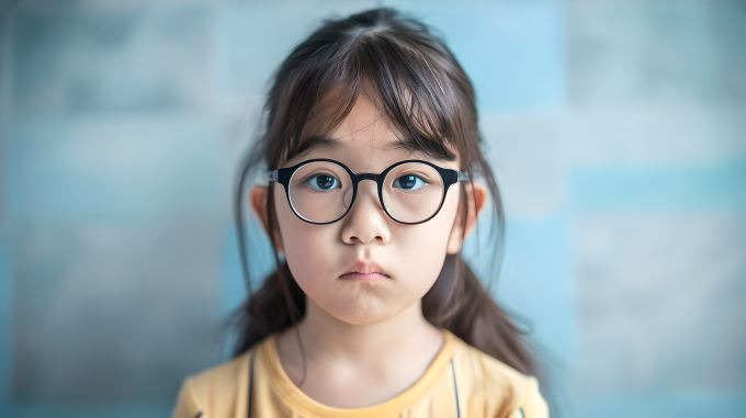 近视学生乖巧小朋友图片