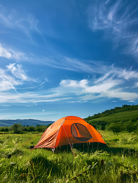 春游游玩春天露营图片