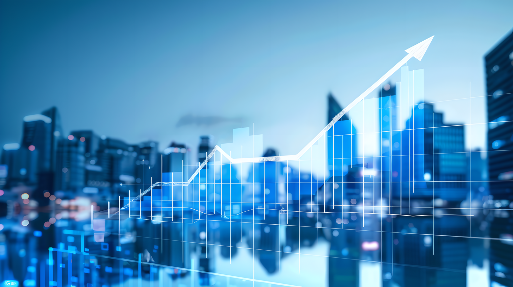 业绩增长白色箭头版权图片下载