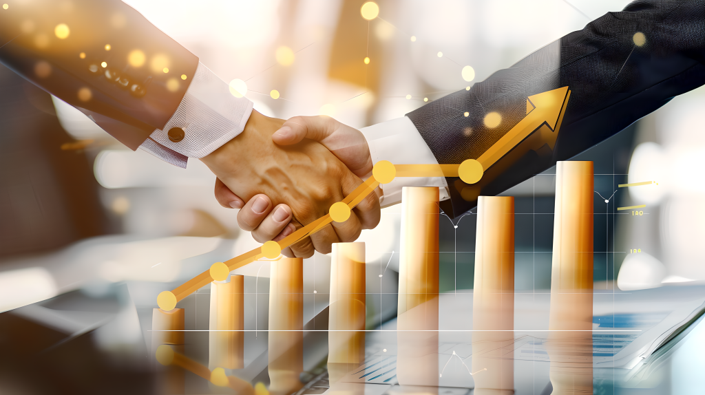 业绩增长商人握手图片