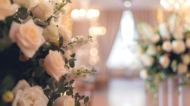 订婚婚礼布置清新花卉版权图片下载