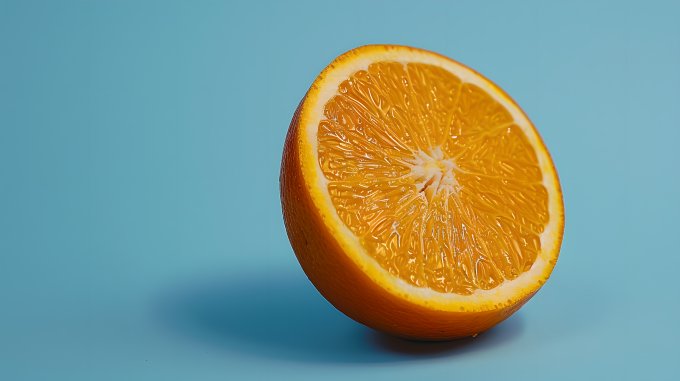 水果切面蓝色背景图片